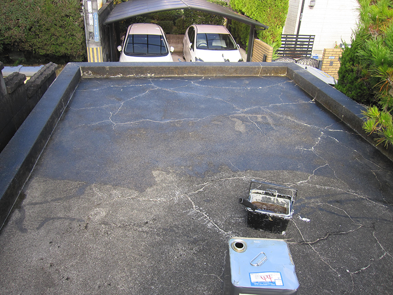車庫の屋上をFRPで防水改修　↑画像をクリック↑